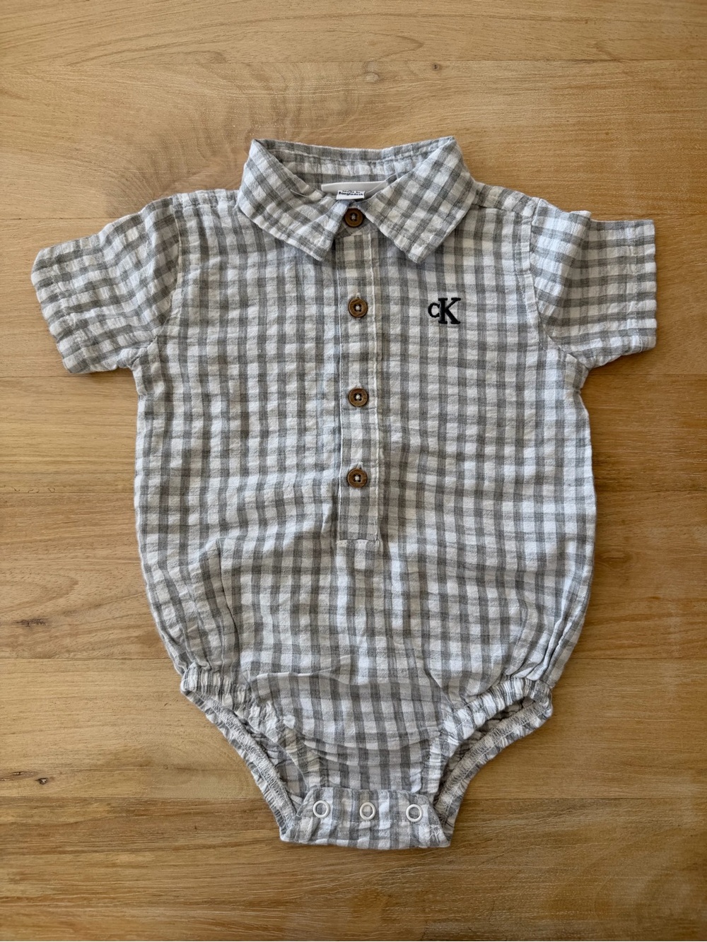BRAND NEW Calvin Klein Baby Boys Checkered Onesie